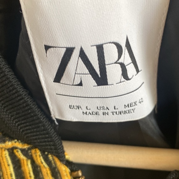 Zara Mens PADDED JACQUARD BOMBER JACKET Size Large - Picture 5 of 15